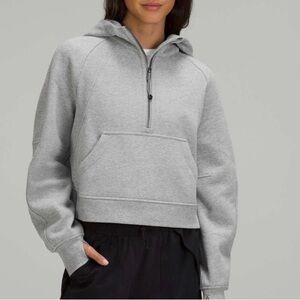 Lululemon Scuba Oversized Half-Zip Hoodie Heathered Core Medium Grey Size XS/S